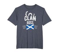 Escocia Clan Ross - Familiar de Clanes Escoceses Camiseta, Hombre Tallas Grandes, Azul Jaspeado, 3X Alto