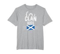 Escocia Clan Ross - Familiar de Clanes Escoceses Camiseta, Hombre Tallas Grandes, Gris Jaspeado, 3X Alto