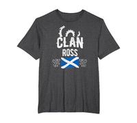 Escocia Clan Ross - Familiar de Clanes Escoceses Camiseta, Hombre Tallas Grandes, Jaspeado Oscuro, 4X Alto