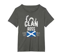 Escocia Clan Ross - Familiar de Clanes Escoceses Camiseta, Mujer Tallas Grandes, Asfalto, 1XL Grande