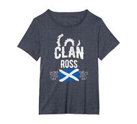 Escocia Clan Ross - Familiar de Clanes Escoceses Camiseta, Mujer Tallas Grandes, Azul Jaspeado, 4XL Grande