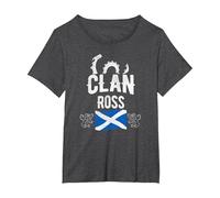 Escocia Clan Ross - Familiar de Clanes Escoceses Camiseta, Mujer Tallas Grandes, Jaspeado Oscuro, 6XL Grande