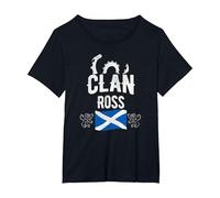 Escocia Clan Ross - Familiar de Clanes Escoceses Camiseta, Mujer Tallas Grandes, Negro, 5XL Grande