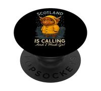 Escocia Llama Arte Ganadero escocés de Las Highland Cow PopSockets PopGrip Adhesivo