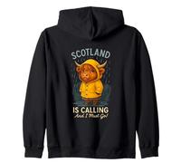 Escocia Llama Arte Ganadero escocés de Las Highland Cow Sudadera con Capucha