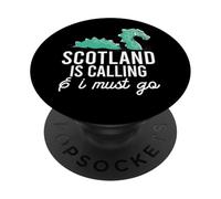 Escocia Llamando Y Debo IR Meme escocés Monstruo del Lago Ness PopSockets PopGrip Adhesivo
