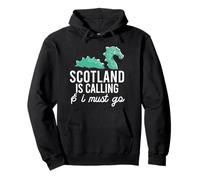 Escocia Llamando Y Debo IR Meme escocés Monstruo del Lago Ness Sudadera con Capucha