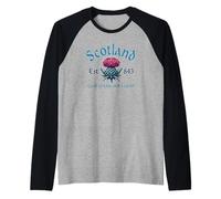 Escocia Tierra de la tradición y leyenda Cardo Est. 843 Camiseta Manga Raglan