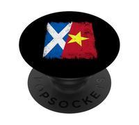 Escocia Vietnam Media Bandera Historia Vietnamita Escocesa PopSockets PopGrip Adhesivo