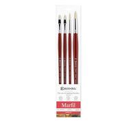 Escoda Marfil Series Professional Artist - Juego de pinceles para aceite y acrílico, cerdas sintéticas, juego de 4 piezas