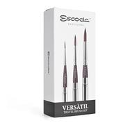 ESCODA Set 3 Pinceles Acuarela - Versàtil Set Viaje Profesional Pelo Sintético Fabricado a Mano en España