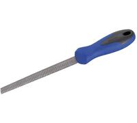 Escofina media caña de 250 mm, construcción bimaterial, ideal para dar forma y alisar superficies.