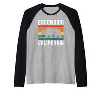 Escondido, California, EE. UU., Cali Bear, San Diego, SD Surf Camiseta Manga Raglan