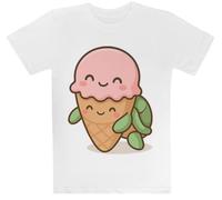 Escondido Dentro De Un Cono como Una Tortuga Camiseta Blanca para Niños Camiseta De Manga Corta para Niños Kids White tee Children Short Sleeve T-Shirt