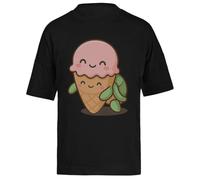 Escondido Dentro De Un Cono como Una Tortuga Camiseta Extragrande Holgada Negra Unisex Unisex Black tee Baggy Oversized T-Shirt