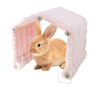 Escondite de animales pequeños - Túnel de escondite de animales para interiores con puerta acrílica, decoración de hábitat de felpa que ahorra espacio, casa de erizo para jugar, dormir y descansar