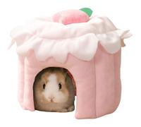 Escondite de cobayas, túnel de cobayas en forma de pastel, túnel de conejo, accesorios de jaula de cobayas, conejo, hámster, chinchilla, hurón, conejo y otras mascotas pequeñas (rosa, M)