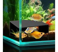 Escondite de cueva de esquina de acuario para peces, camarones, ajolotes y reptiles - Decoración natural de pecera con ventana de visualización, escondite de cueva de terrario para betta, Plecos