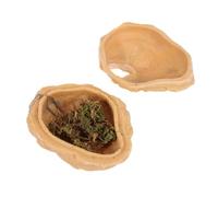 Escondite de Reptiles Cueva Tamaño S de Resina Khaki | Diseño Tapa Superior E Inferior, Estable en Terrario, Uso para Selva Tropical y Desierto