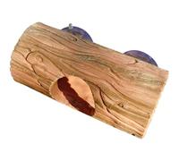 Escondite hueco de resina para tronco de árbol con ventosa, 15 cm, piel de reptil para gecko crestado que vive en árboles, decoración de terrario
