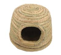 Escondite para Conejos - Refugio Tejido de Paja de 25x25x15cm, Conejera para Mascotas Transpirable, Madriguera de Acogedores, Diseño de Césped Ecológico | Casa de conejitos para hámster, g