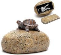 Escondite para Llaves al Aire Libre, Piedra con Compartimento Secreto de Resina, Diseño de Tortuga, Resistente a la Intemperie, Ideal para Exteriores, Jardín, Garaje y Patio