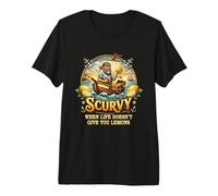 Escorbuto Cuando la Vida no te da Limones Barco Pirata navegando Camiseta Premium