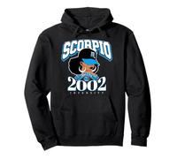 Escorpio 2002 Zodiac Queens Afro Astrología Cumpleaños Sudadera con Capucha