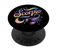 Escorpio Rainbow Pastel Zodiac Astrología Vibes PopSockets PopGrip Adhesivo