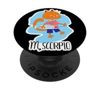 Escorpio Signo del Zodíaco Lindo Gato Astrología Horóscopo PopSockets PopGrip Adhesivo