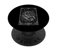 Escorpio Tarjeta del Tarot Gótico Signo del Zodíaco Astrología Escorpión PopSockets PopGrip Adhesivo