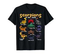 Escorpiones Animales del Mundo Amante de los Animales Educativo Camiseta gráfica económica, Hombre, Negro, L