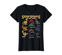Escorpiones Animales del Mundo Amante de los Animales Educativo Camiseta gráfica económica, Mujer, Negro, S