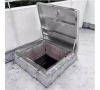 Escotilla de Acceso al Techo, de Acero Inoxidable, para ático, Puerta de Seguridad con manija y Amortiguador de Gas para una escotilla de desván versátil (65 x 65 cm).