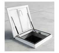 Escotilla de acceso al techo, marco de aluminio, tapa de tragaluz de acero galvanizado con asa, cubierta de salida de sótano del ático(31.5x33.5"/80x85cm)