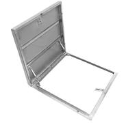 Escotilla de acceso de acero inoxidable con ventana de tragaluz con puntal de gas para ático sótano y solárium, 90 x 90 cm, tapa de techo para un fácil acceso y ventilación