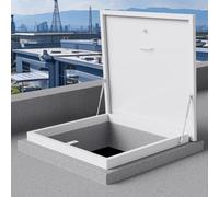 Escotilla de acceso de techo de 90° con sello de goma y asa, puerta de acceso para mantenimiento de techo, fácil de instalar, tragaluz para techo (85 x 85 cm)