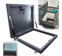 Escotilla de acceso de techo de aluminio con puerta de seguridad, placa de cubierta de techo, junta de goma de sellado, mango tipo interruptor, 90 x 90 cm