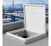 Escotilla de acceso de techo de aluminio con soporte hidráulico, cubierta de boca de techo de 32.3 x 32.3 pies para salida de emergencia y tapa de boca de pozo, ideal para uso comercial y residencial