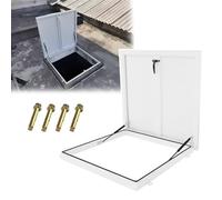 Escotilla de acceso de techo de aluminio de 76.2 x 76.2 cm, tapa blanca resistente a la intemperie, tapa de acero galvanizado con cerradura con asa y sello de goma para uso industrial