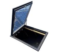 Escotilla de acceso de techo de aluminio de 90 x 100 cm para ventilación e iluminación de barrido de chimeneas, Dachausstieg Dachluke para un fácil mantenimiento e inspección del techo