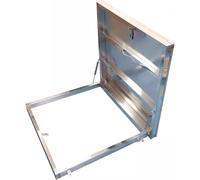 Escotilla de acceso rectangular de acero inoxidable con puntal de gas y asa, trampa impermeable para techo (85 x 60 cm), solución versátil de salida de bodega para un fácil acceso