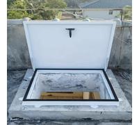 Escotilla de aluminio para ventana de techo, salida de emergencia para techo y sótano, seguridad de 23.6 x 36 pulgadas/34 x 34 pulgadas (86.3 x 86.3 cm) - Acceso seguro y fácil