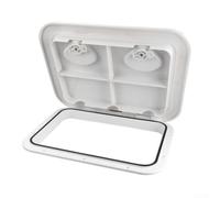 Escotilla de inspección de cubierta marina de 370 x 375 mm, color blanco, para panel de acceso, placa de cubierta de barco, cubierta de plástico resistente a la intemperie para mantenimiento de