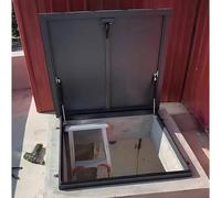 Escotilla de metal robusta para ventilación manual y acceso a la cubierta, acero galvanizado con recubrimiento en polvo para una protección duradera, ideal para barcos y espacios al aire libre