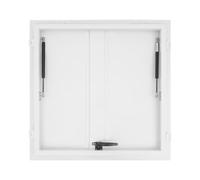 Escotilla de seguridad for tejado de 65 x 65 cm (25,6 x 25,6 pulgadas) - Construcción de acero, acabado blanco