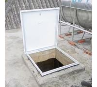 Escotilla de Techo Blanca - Puerta de Acceso Cuadrada de Metal para azotea y ático/sótano - Escotilla de Mantenimiento de claraboya antirrobo (85x85 cm / 33,5x33,5 Pulgadas) - Solución de AC