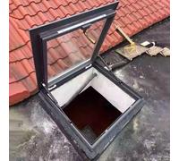 Escotilla de Techo, claraboya de Techo de Vidrio Reforzado, Ventana de Acceso al ático de 40x34 Pulgadas con manija, ventilación de luz Interior para sótano y Bodega, Cubierta de Acceso al t