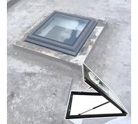 Escotilla de Techo, claraboya de Vidrio Templado - Ventana de Acceso y Salida de luz Natural al ático con ventilación Manual (25,6 x 37,4 Pulgadas / 65 x 95 cm) para una Mayor Entrada de luz