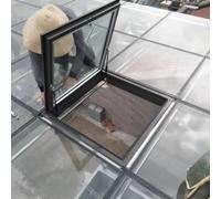 Escotilla de Techo, claraboya y trampilla de Acceso de Primera Calidad: Vidrio Aislante, Sellado herméticamente, ventilación Manual Personalizable, aleación de Aluminio Duradera, 65x90cm, PE